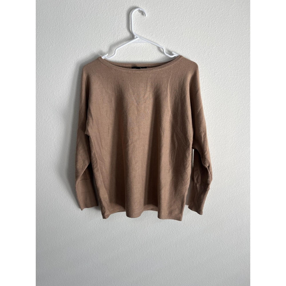 Cable & Gauge Sweater Womens Small Brown Tight Knit Ribbed Boat Neck Winter